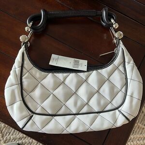 BCBG white and black Quilted purse NEW WITH TAG